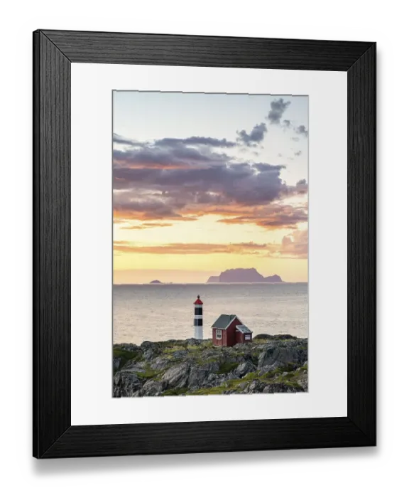 Framed Print : Lyngstuva lighthouse, evening mood