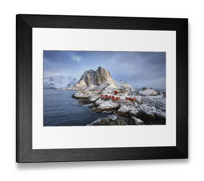 Framed Print : Famous tourist attraction Hamnoy fishing village on Lofoten Islands
