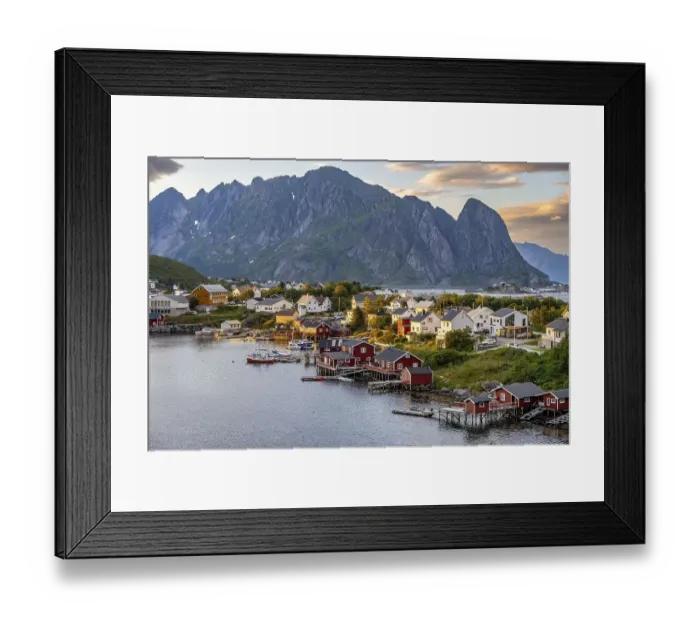 Framed Print : Village view of the fishing village Reine