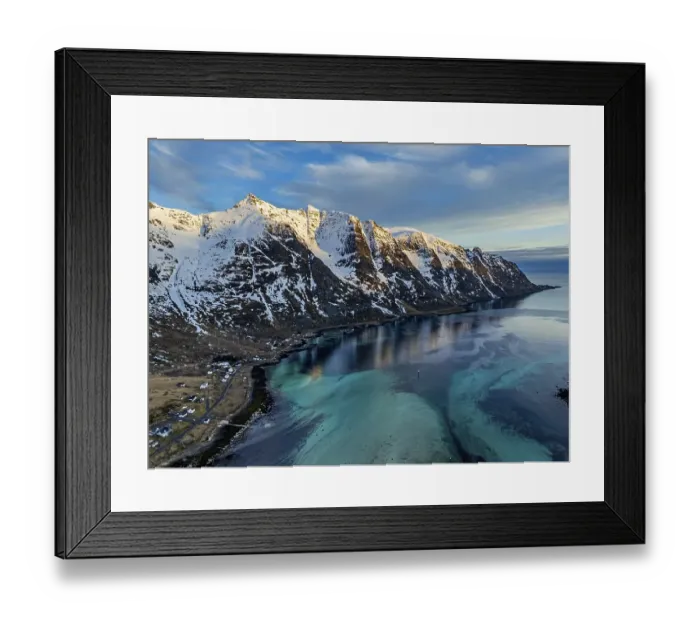 Framed Print : Aerial view of fjord and Bergen