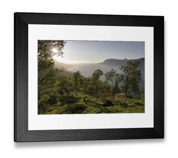 Framed Print : Midnight sun near Harstad, Hinnoy Framed Print : Midnight sun near Harstad, Hinnoy