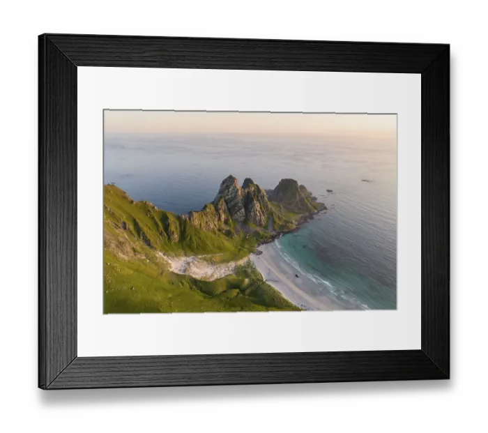 Framed Print : View of rocky coastline from Mount Matinden Framed Print : View of rocky coastline from Mount Matinden