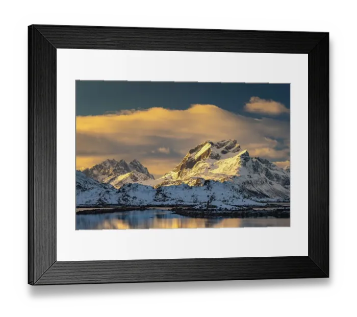 Framed Print : Winter Scandinavian landscape at sunrise Framed Print : Winter Scandinavian landscape at sunrise