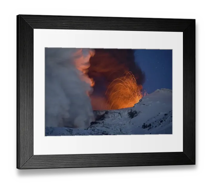 Framed Print : Eruption of Eyjafjallajoekull volcano