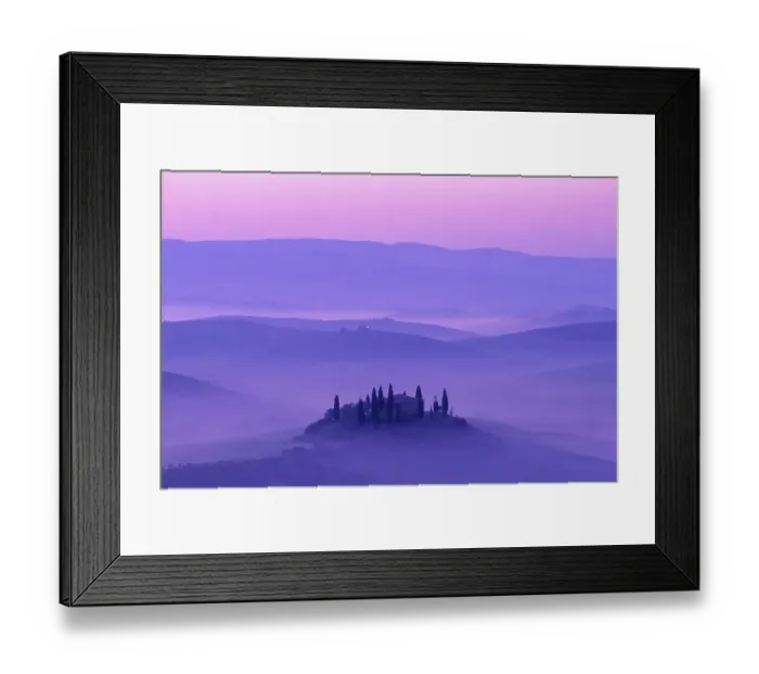 Framed Print : Early morning mist over Podere Belvedere Framed Print : Early morning mist over Podere Belvedere