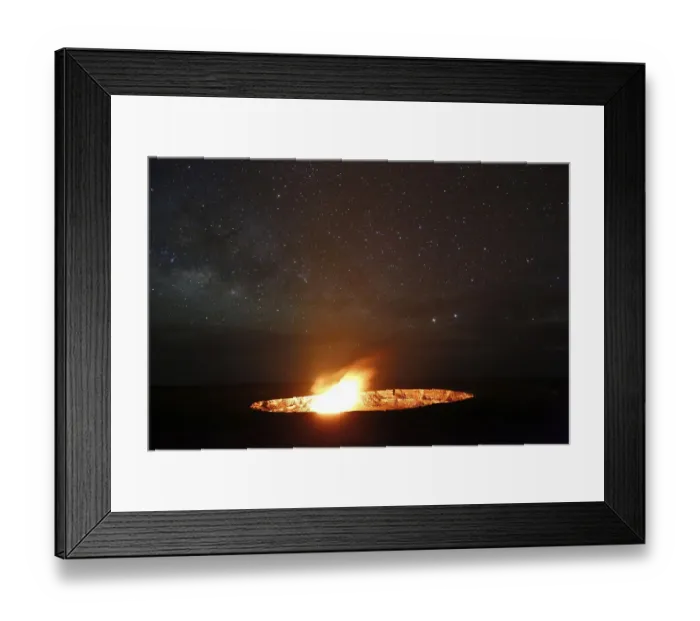 Framed Print : Starry sky and night glow, Halema'uma'u crater Framed Print : Starry sky and night glow, Halema'uma'u crater