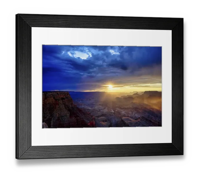 Framed Print : Grand Canyon. Arizona USA. Sunset on the South Rim
