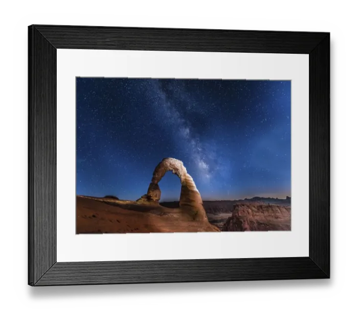 Framed Print : Natural Arch Delicate Arch with Milky Way at night Framed Print : Natural Arch Delicate Arch with Milky Way at night