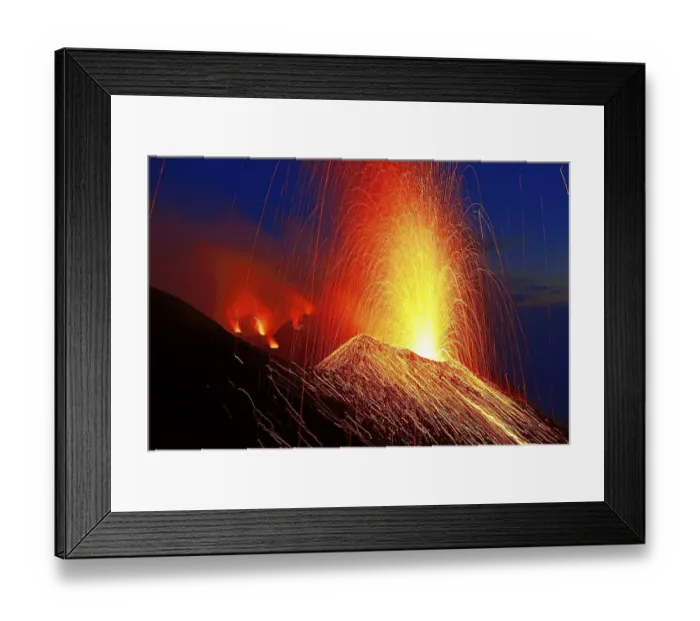 Framed Print : Volcanic eruption, Stromboli volcano