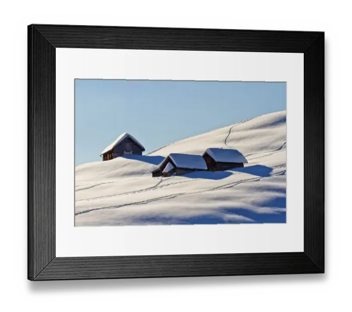 Framed Print : Huts on Alp Horn Mountain, Canton of St Framed Print : Huts on Alp Horn Mountain, Canton of St