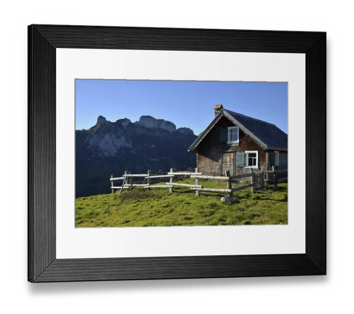 Framed Print : Almhuette, Alp Sigel, Alpstein
