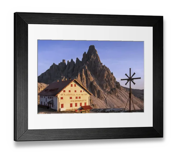 Framed Print : Mountain refuge Dreizinnenhuette