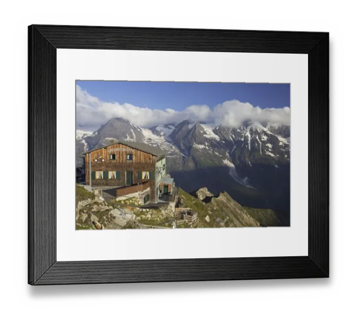 Framed Print : Edelweissspitze 2572 m, mountain refuge Edelweisshutte Framed Print : Edelweissspitze 2572 m, mountain refuge Edelweisshutte