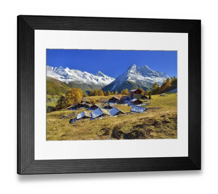 Framed Print : Alpine huts in Val d'Herens