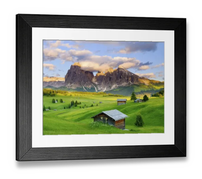Framed Print : Alpe di Siusi mountain pasture Framed Print : Alpe di Siusi mountain pasture