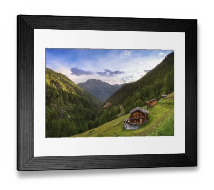 Framed Print : Mountain hut, Lochle Alm, Stubai Alps