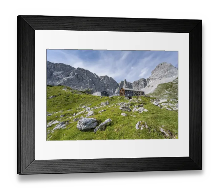 Framed Print : Lamsenjochhuette, behind Lamsenspitz Framed Print : Lamsenjochhuette, behind Lamsenspitz