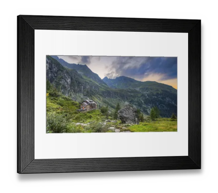 Framed Print : Gollinghuette mountain hut, Rohrmoos-Untertal