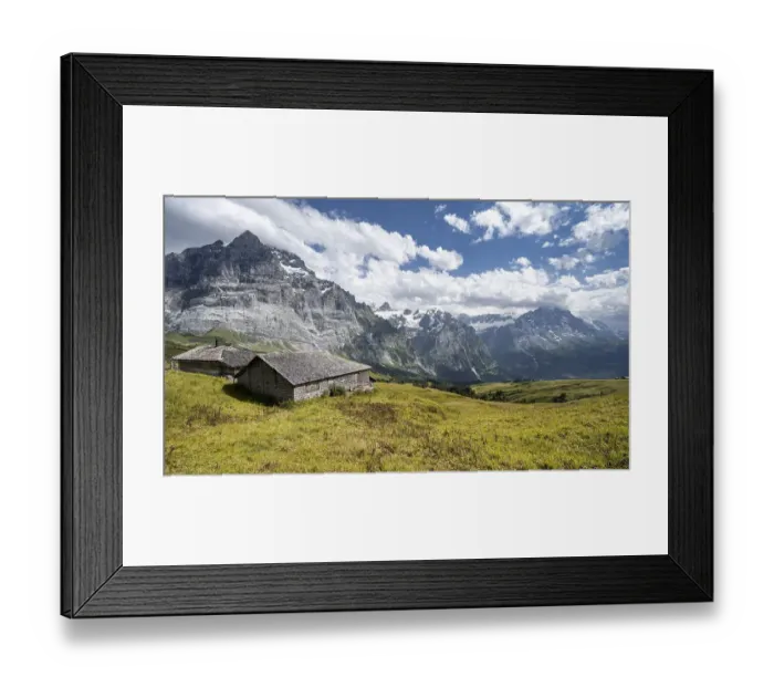 Framed Print : Mountain huts, alpine pasture, Pfingstegg