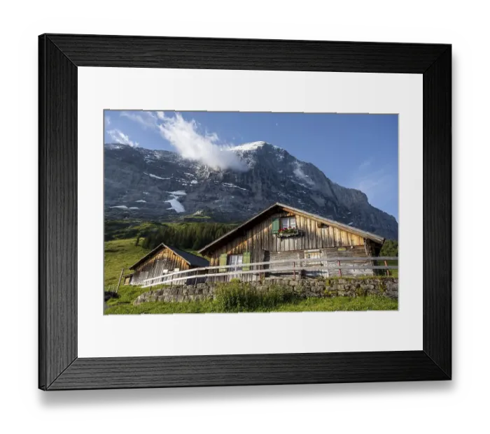 Framed Print : Mountain hut, alpine pasture, Pfingstegg