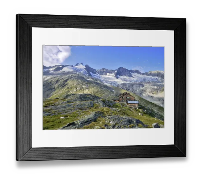Framed Print : Zittauer Huette, Upper Wildgerlossee