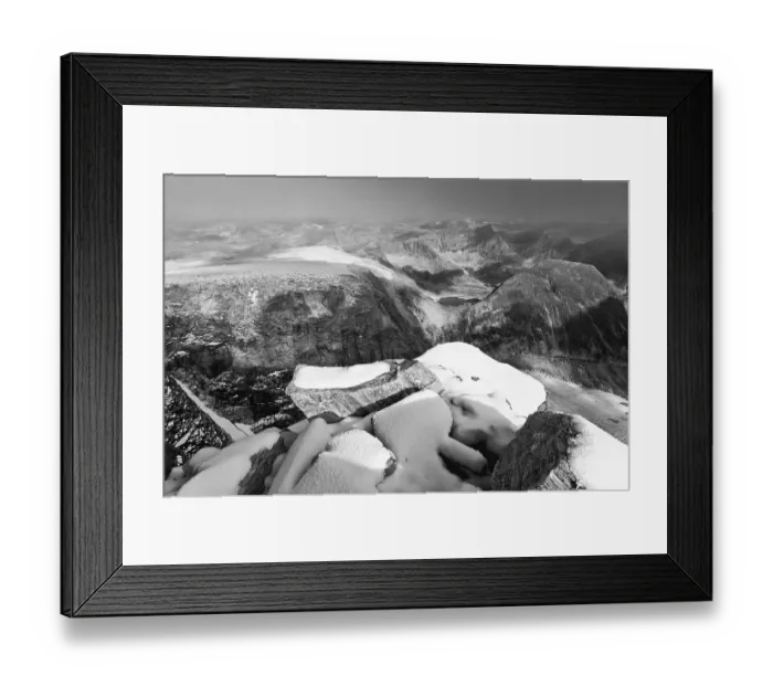 Framed Print : View from Storstyggesvanatinden mountain into the Svanadalen valley Framed Print : View from Storstyggesvanatinden mountain into the Svanadalen valley