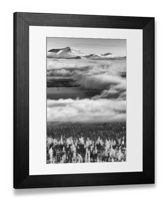 Framed Print : Morning fog over Lake Isteren, Engerdalsfjellet Framed Print : Morning fog over Lake Isteren, Engerdalsfjellet