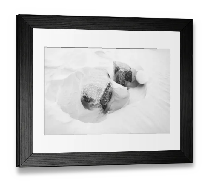Framed Print : Snow-covered rocks, Dundret Nature Reserve