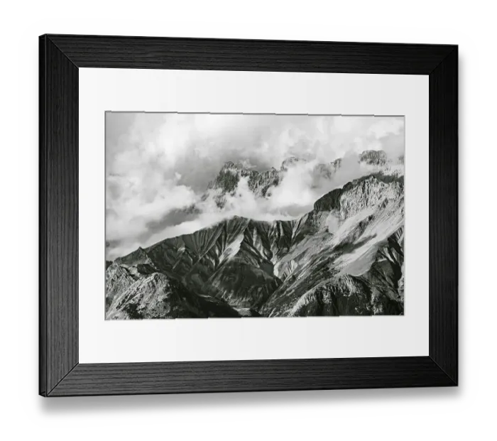 Framed Print : Mountain peaks Hoher Kamm and Kleiner Wanner of the Wetterstein Mountains