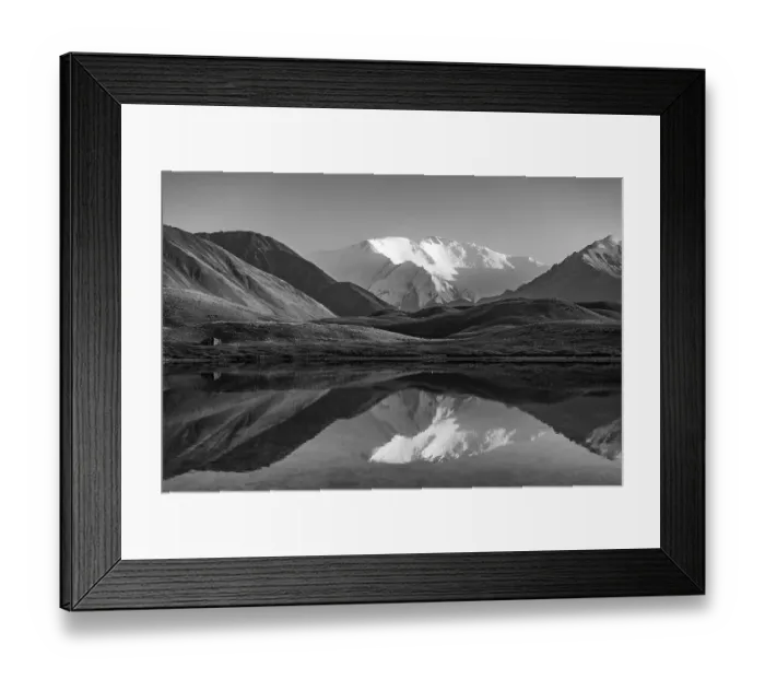 Framed Print : White glaciated and snowy mountain peak Lenin Peak at sunset Framed Print : White glaciated and snowy mountain peak Lenin Peak at sunset