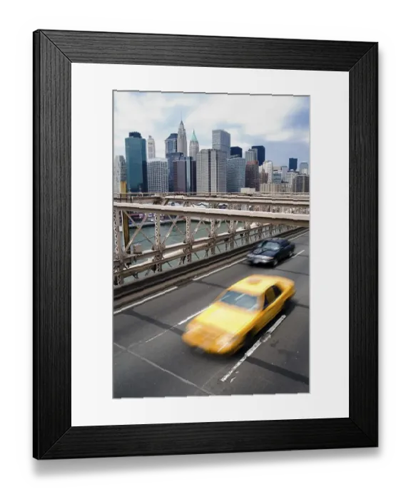 Framed Print : View from Brooklyn Bridge to Manhattan