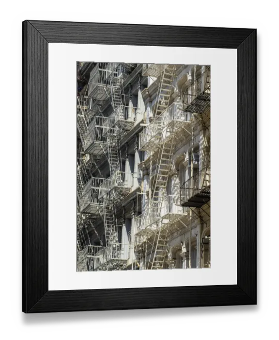 Framed Print : New York. Manhattan. Fire escape ladders Framed Print : New York. Manhattan. Fire escape ladders