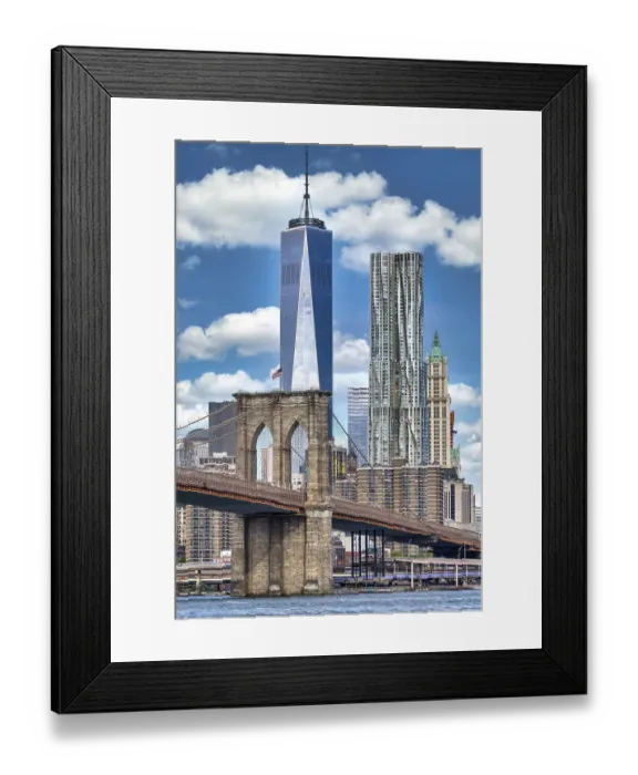 Framed Print : New York. Manhattan. The Brooklyn Bridge