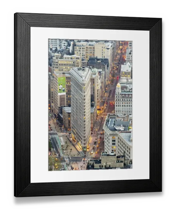Framed Print : New York. Manhattan. Aerial view at dusk
