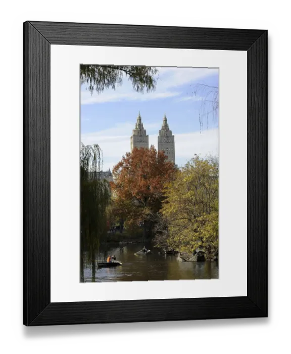 Framed Print : Lake in Central Park and San Remo Building