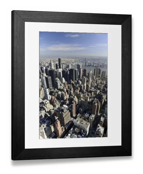 Framed Print : View from the Empire State Building towards the east with the East River