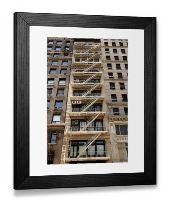 Framed Print : Fire escape stairs on a high rise Framed Print : Fire escape stairs on a high rise