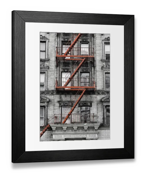 Framed Print : Fire escape on house wall, safety Framed Print : Fire escape on house wall, safety