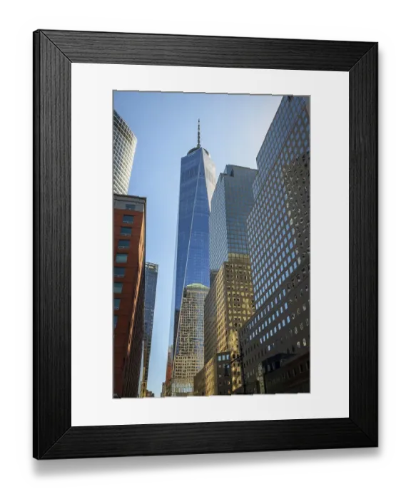 Framed Print : Skyscrapers on Vesey Street, in the back One World Trade Center Framed Print : Skyscrapers on Vesey Street, in the back One World Trade Center