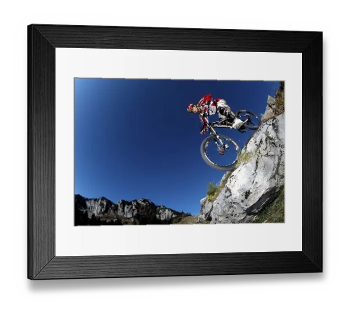 Framed Print : Marcus Klausmann, freeride, mountain biker on Mt Kampenwand Framed Print : Marcus Klausmann, freeride, mountain biker on Mt Kampenwand