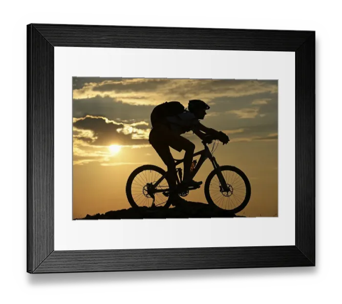 Framed Print : Mountain biker on Kampenwand Mountain Framed Print : Mountain biker on Kampenwand Mountain