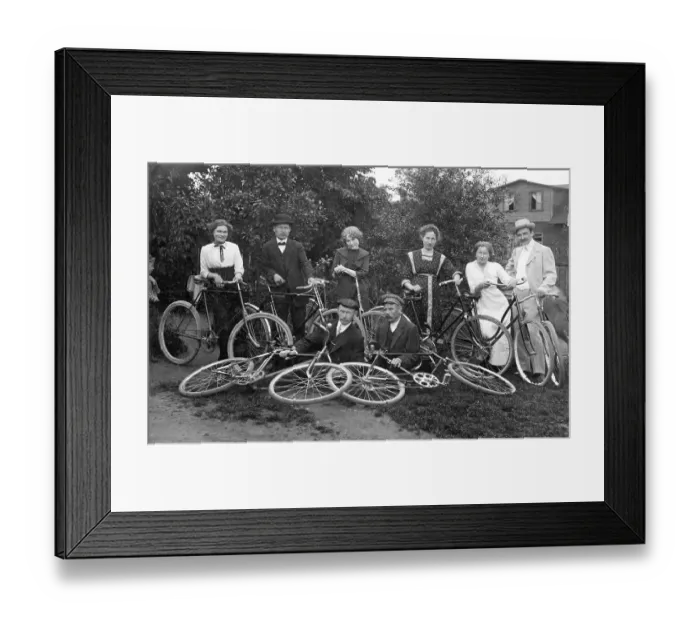 Framed Print : Historical photo, bicycle trip, ca. 1920 Framed Print : Historical photo, bicycle trip, ca. 1920