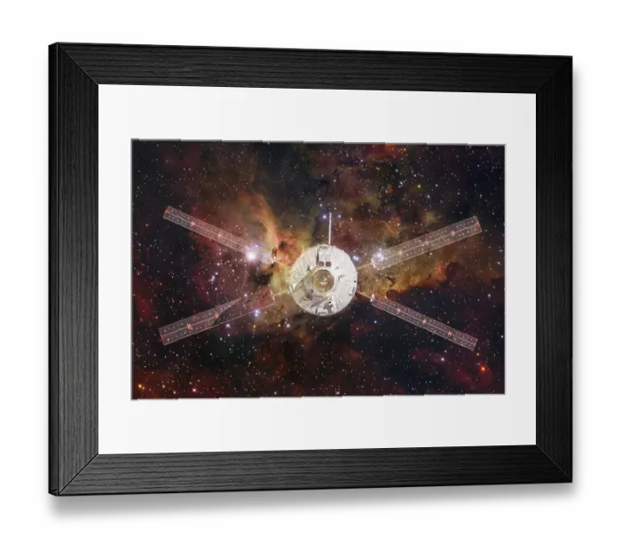 Framed Print : Spacecraft launch into space. Cosmos art