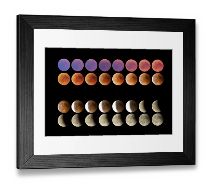 Framed Print : Lunar eclipse, 27.07.2018 22.28 to 28