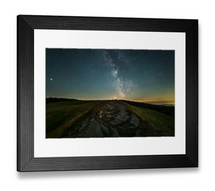 Framed Print : Wasserkuppe, Abtsrodaer Kuppe at night with Milky Way