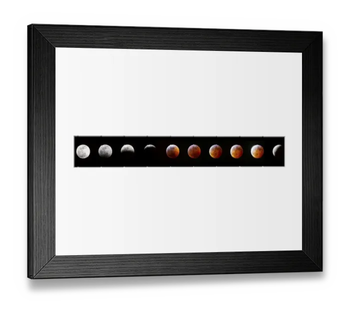 Framed Print : Series of the super blood moon on January 20