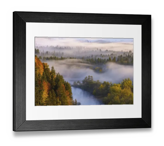 Framed Print : Loisach estuary into the Isar, Pupplinger Au at sunrise
