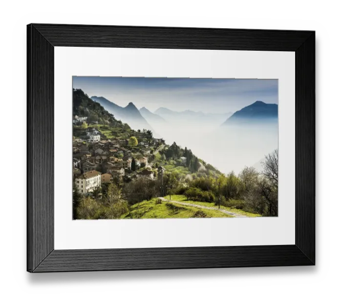 Framed Print : Village of Bre, Monte Bre, Lugano