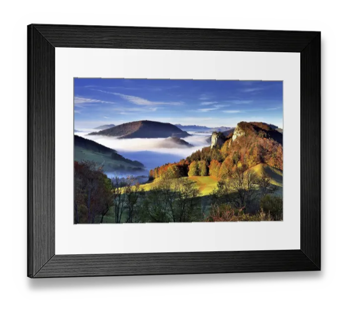 Framed Print : Mountain Ankenballen with sea of fog Framed Print : Mountain Ankenballen with sea of fog