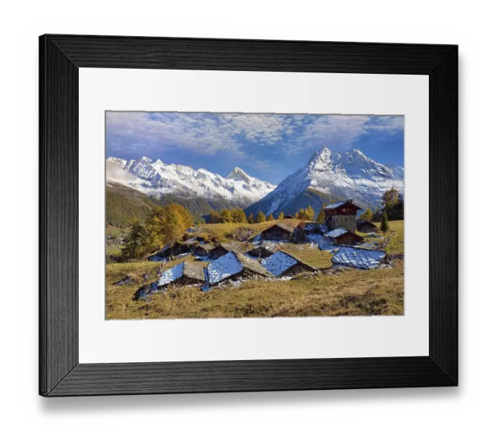 Framed Print : Alpine huts in Val d'Herens Framed Print : Alpine huts in Val d'Herens